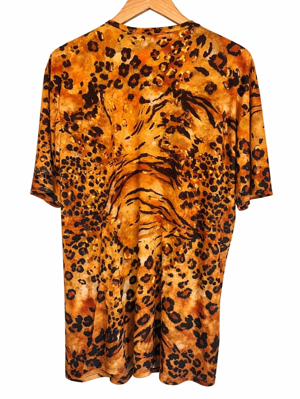 Animal Print Mini Dress Tunic Tee Leopard Tiger Y2K Size 4 - Picture 3 of 6